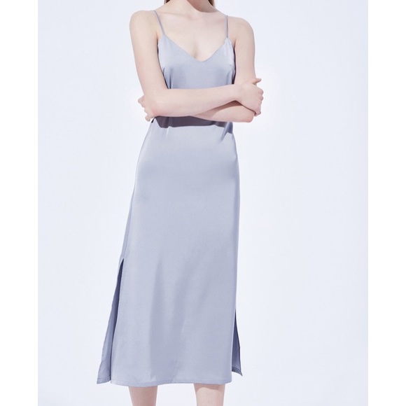 Two Feathers Teresa Slip Dress, Steel Blue, Size M - Picture 1 of 8